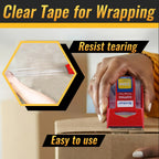 Keebor 12 Rolls Packaging Tape with Dispenser, Heavy Duty, Clear
