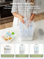 GROWNSY Baby Bottle Sterilizer and Dryer, Space-Saving, with Travel Set