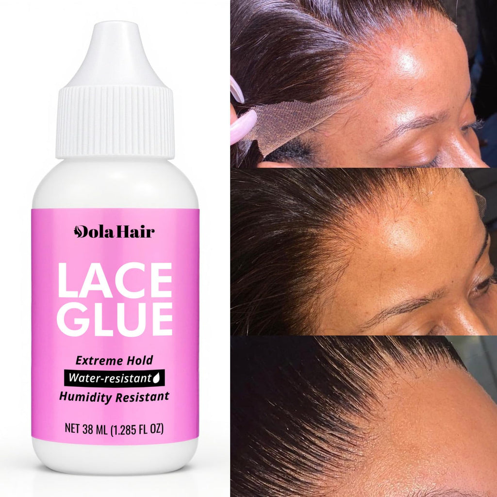 Extreme Hold Lace Glue for Wigs, Waterproof, Invisible Bonding, 1.285 Ounce 36pcs Lace Wig Tape Double Sided Waterproof Lace Front Tape(Glue-3pcs kit)