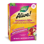 Nature's Way Alive! Women's 50+ Complete Multivitamins, Supports Healthy Heart, Brain, Bones*, Superfood Antioxidants, B-Vitamins, Gluten Free, 130 Tablets (Packaging May Vary),(Pack of 2)