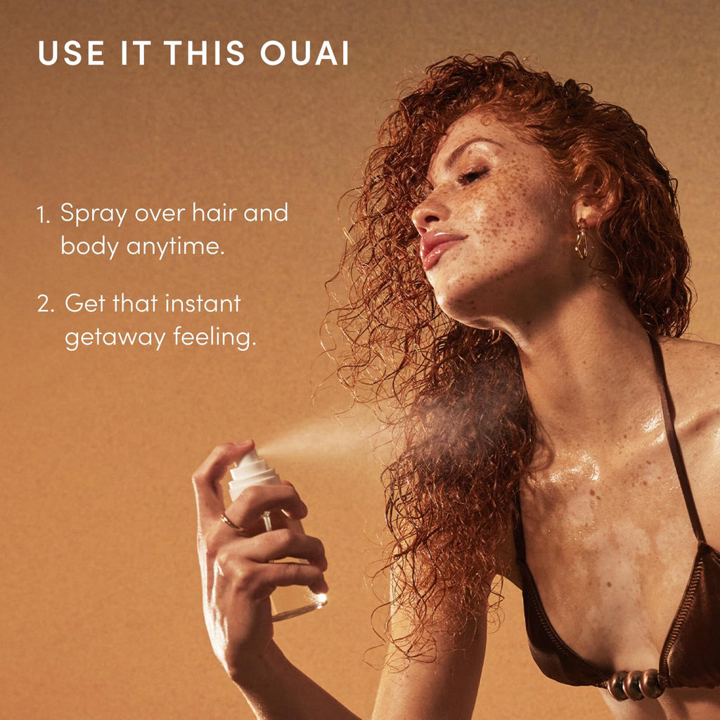 OUAI St. Barts Hair and Body Mist - Tropical-Scented Body Spray (3.3 oz) | Hair Perfume and Body Spray with Notes of Dragonfruit, Orange Blossom, Tuberose & Musk