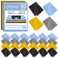 80 Pack Microfiber Cleaning Cloth for Glasses, Multi-Color Eye Glasses Cleaning Cloth Bulk 6"x7" Microfiber Cleaner Lens Cloths for Eyeglasses, Camera Lenses, TV Screens, Cell Phones and Laptops