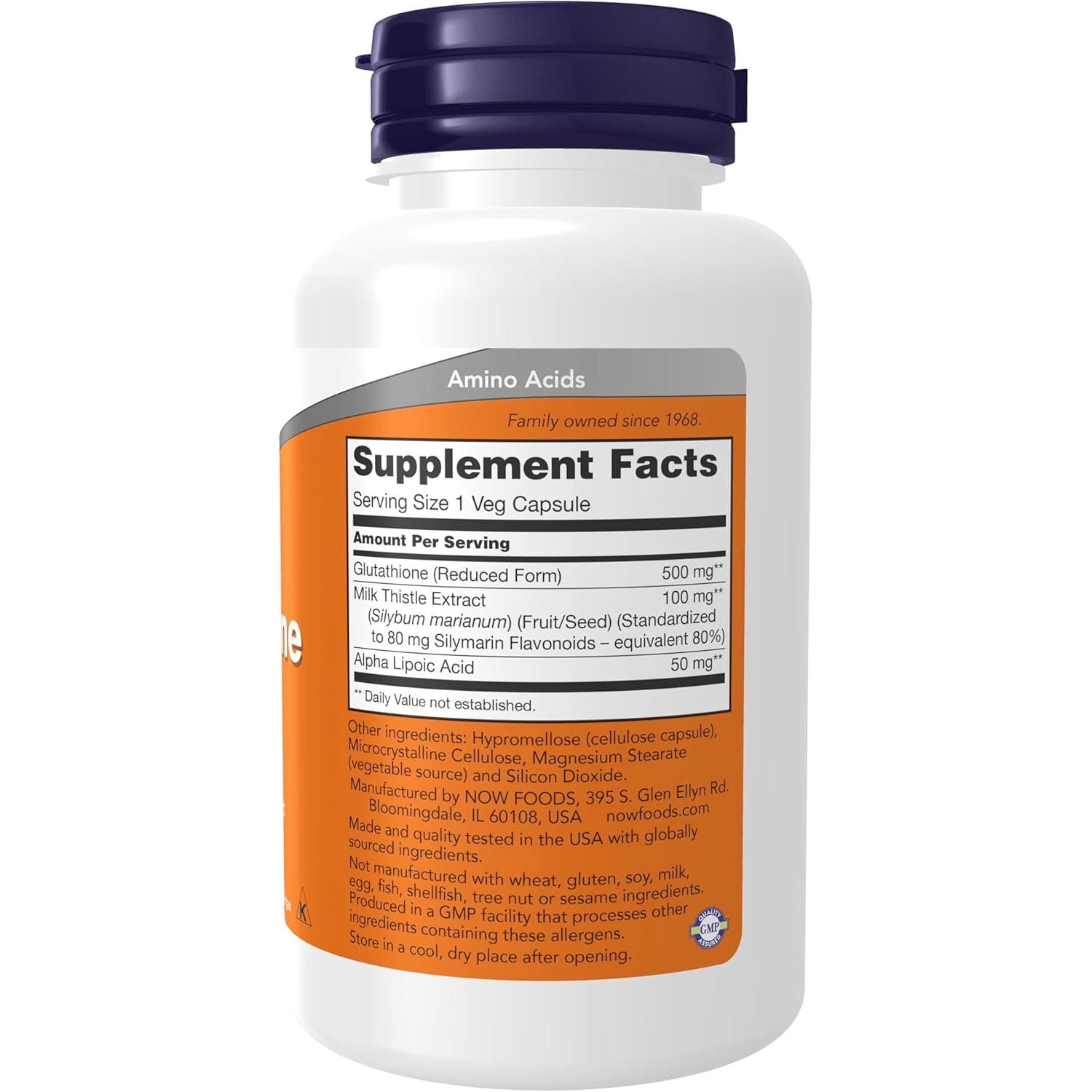 Buy now NOW Foods Supplements, Glutathione 500 mg, With Milk Thistle Extract & Alpha Lipoic Acid, Free Radical Neutralizer*, 60 Veg Capsules at indiglob india
