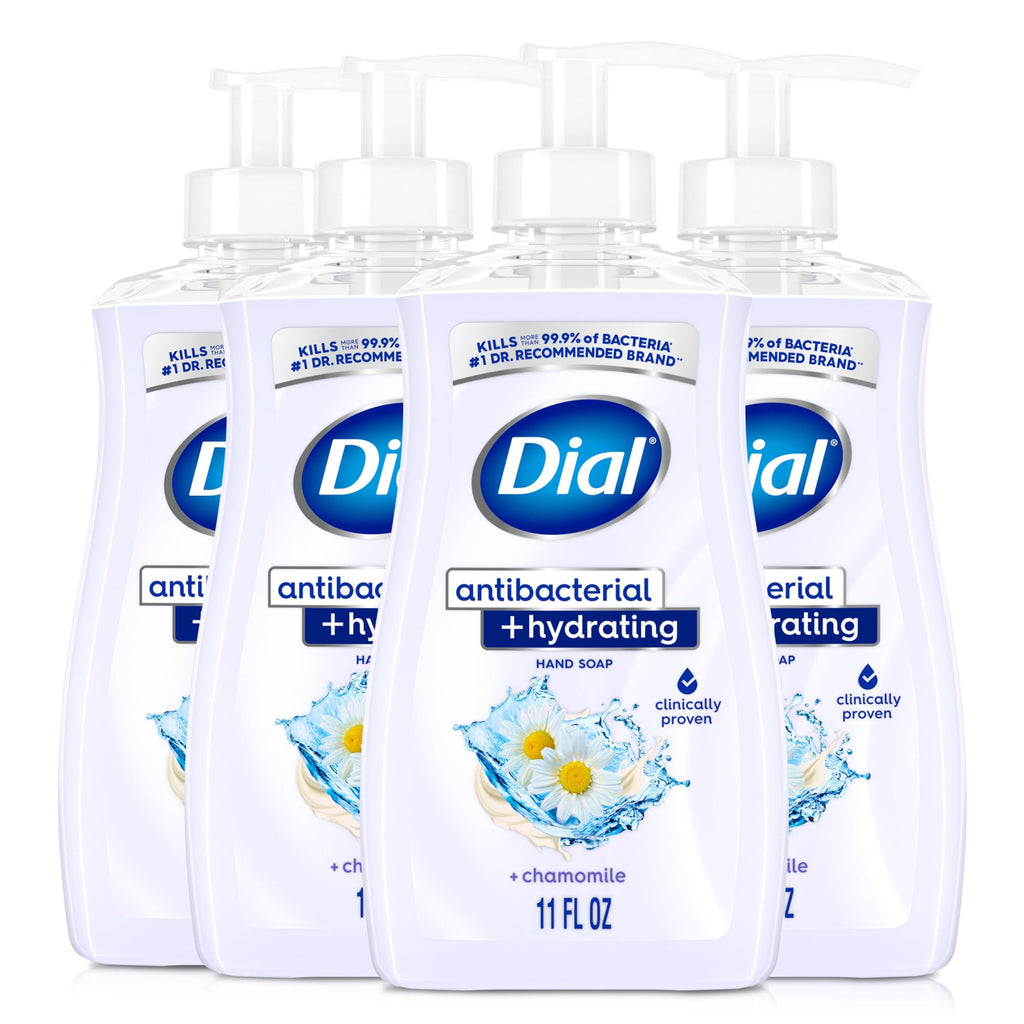 Dial Antibacterial Hydrating Liquid Hand Soap, Coconut Milk, 11oz, 4-Pack | Clinically Proven Moisturizing, Gentle for Frequent Use, No Sulfates, Parabens, Phthalates, #1 Doctor Recommended