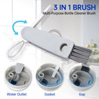 3 Pack Water Bottle Cleaner Brush Set - for Owala Cleaning Kit, Long Handle Silicone Bottle Brush Soft Touch No Scratch, Straw Cleaner Brush, 3 in 1 Multipurpose Cup Cleaner Kit for Owala Accessories