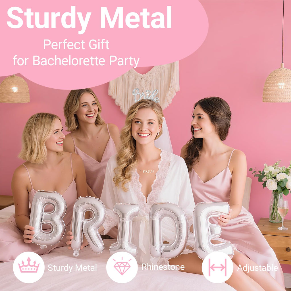 3Pcs Bride to Be Headband with Sash and Veil for Bachelorette Party | Bride Decorations, Bridal Shower Favors, Wedding Accessories for Gift