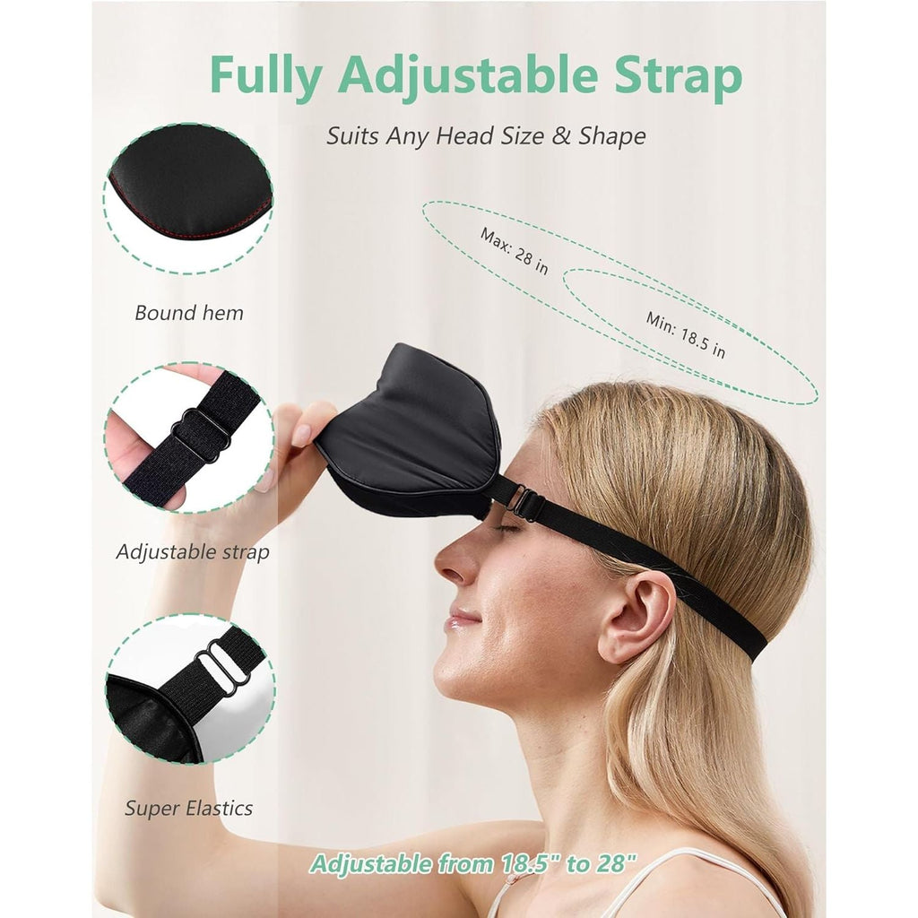 Buy now BeeVines Sleep Mask, 2 Pack 100% Real Natural Silk Eye Masks with Adjustable Strap for Sleeping, Mulberry Silk Eye Sleep Shade Cover, Blocks Light Reduces Puffy Eyes Traveling Gifts (Black & Black) at indiglob india