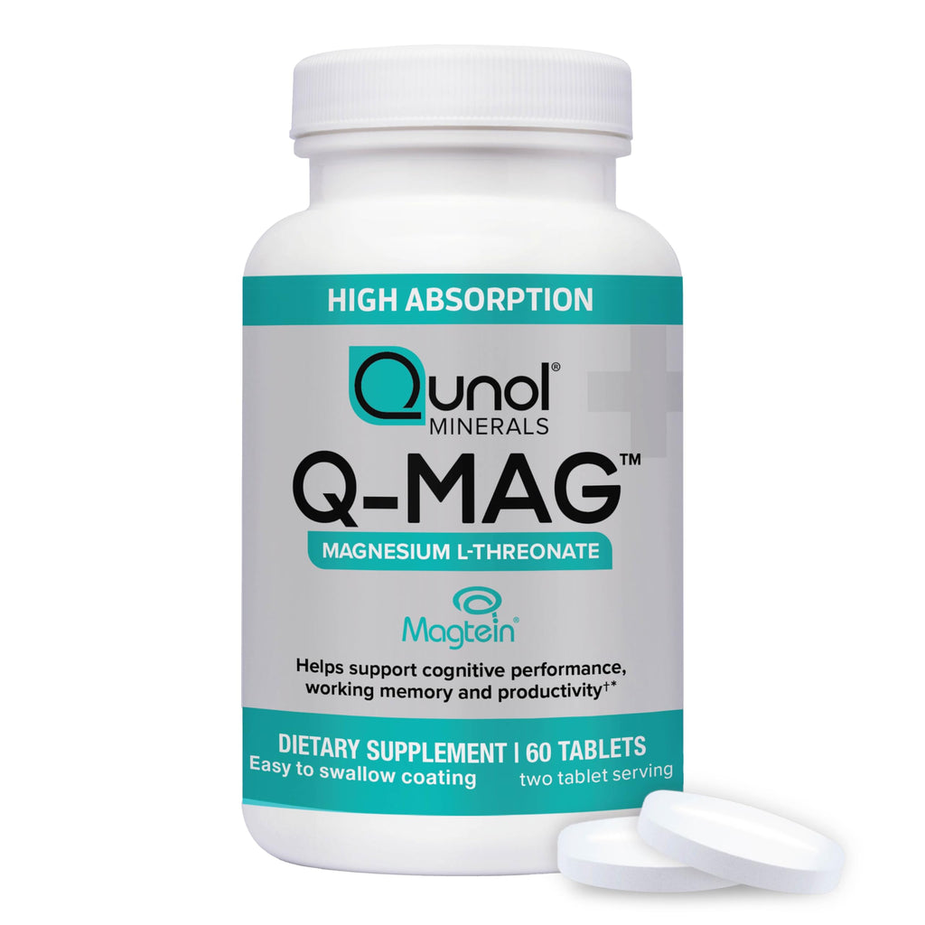 Qunol Magnesium L-Threonate Tablet, 2000mg of Magtein, Vegetarian, 60ct