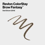 Buy now Revlon ColorStay Brow Fantasy, All In One Eyebrow Powder Pencil with Shaping Clear Gel, Gel Infused with Panthenol, Smudge-proof, 16HR Visibly Full Brows, 004 Dark Brown at indiglob india