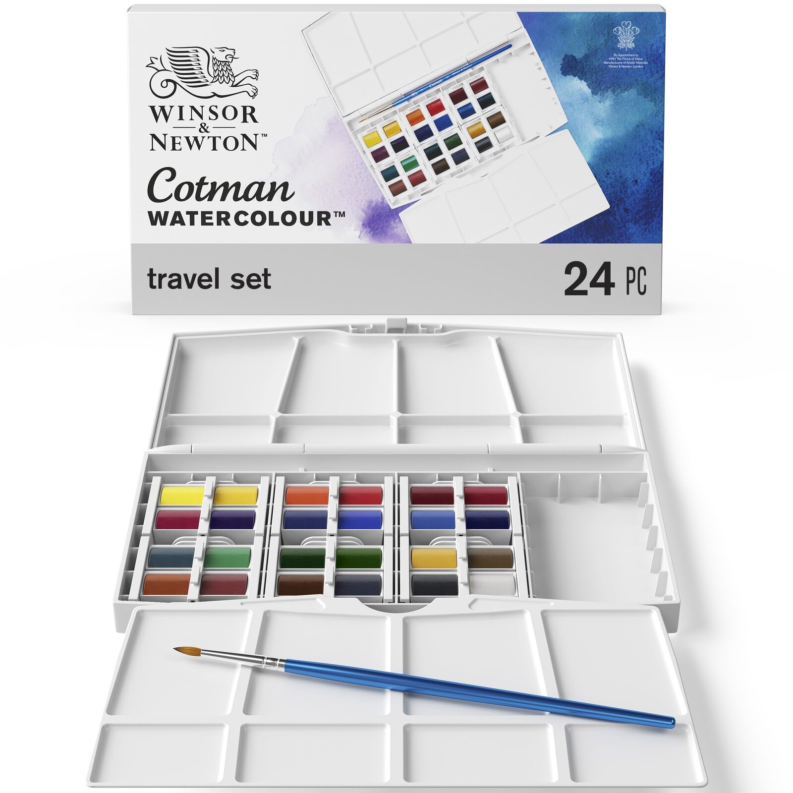 Buy now Winsor & Newton Cotman Watercolor Paint Set, Field Pocket Set, 12 Half Pan w/ Brush, Sponge, Bottle 24 Half Pan Studio Set at indiglob india