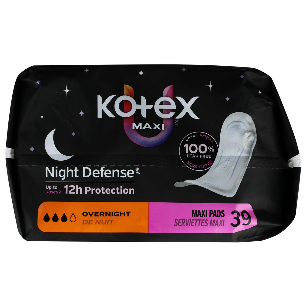 Kotex Overnight Maxi Pads, 39 Count