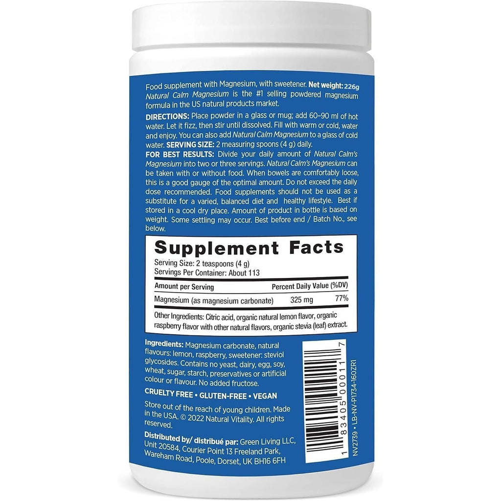 Buy now Natural Vitality Calm, Magnesium Supplement, Anti-Stress Drink Mix Powder, Original, Raspberry Lemon - 8 Ounce (Packaging May Vary) at indiglob india