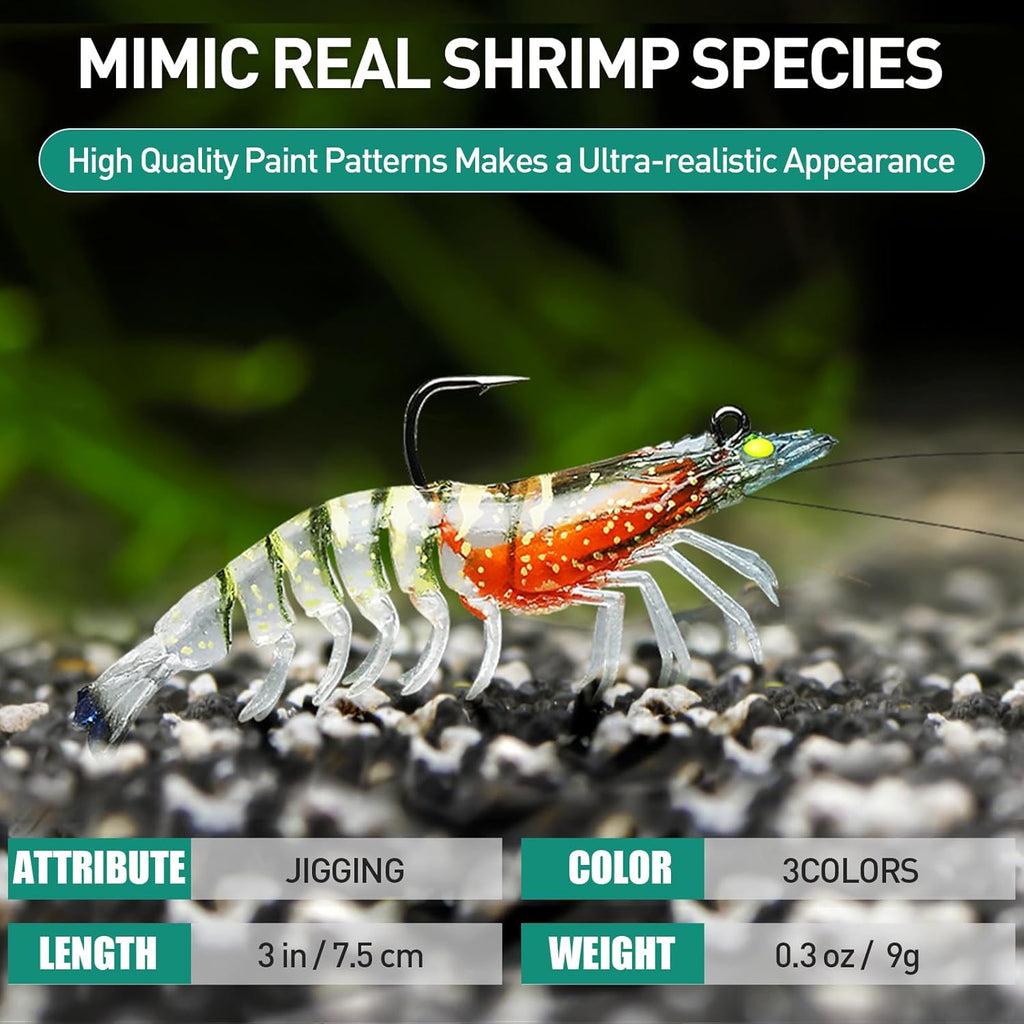 Buy now TRUSCEND Pre-rigged Fishing Jig Lures for Freshwater and Saltwater, Innovative Super Durable TPE Bass Lures, Lifelike Shrimp Crayfish Swimbait, Weedless Lure for Crappie Trout Walleye, Keep Separately at indiglob india