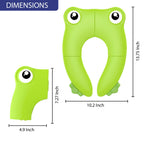 Portable Folding Large Non Slip Silionce Pads Potty Training Seat for Kids Boys & Girls, Foldable Toddlers Toilet Seat, Recyclable Potty Seat Cover for Travel (Green)