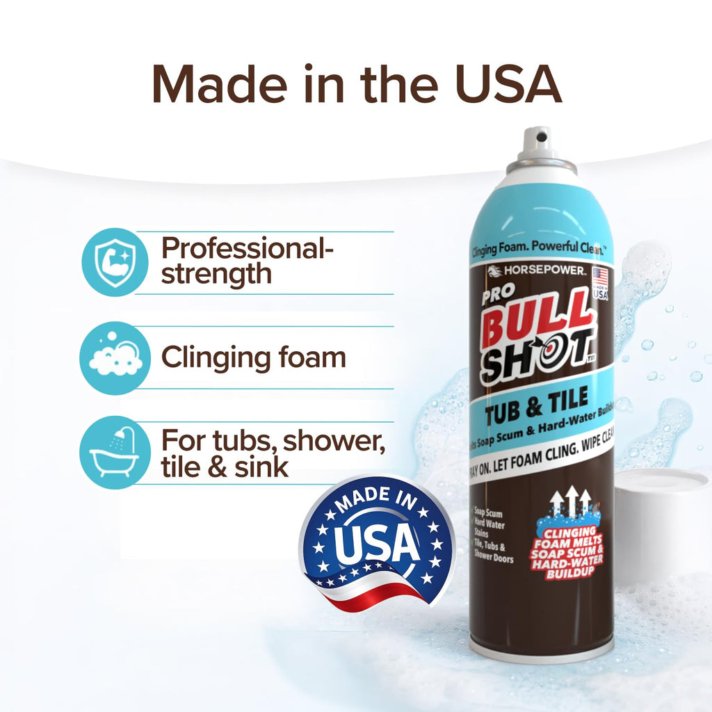 Bull Shot Tub & Tile Pro Foaming Bathroom Cleaner for Soap Scum