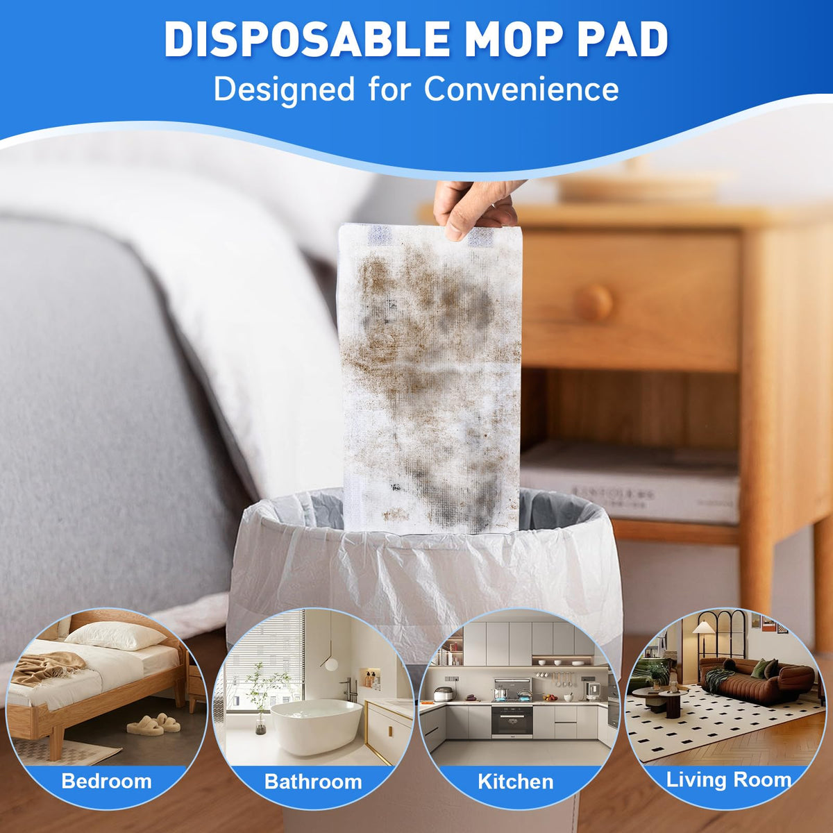Mop Pads Refills Compatible with Swiffer WetJet Mop, 60 Pack