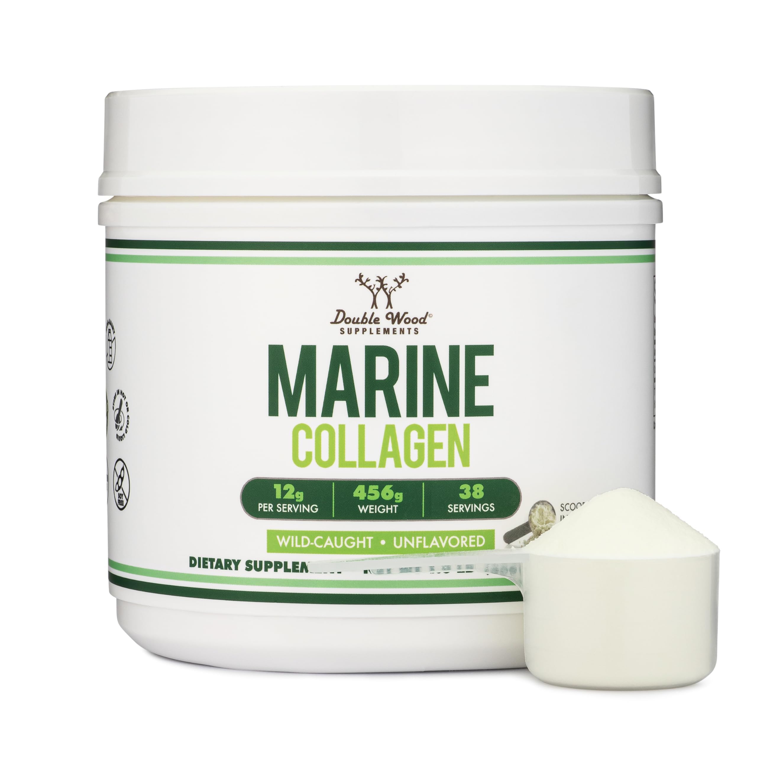 Collagen Peptides Powder, Type I, II + III, Skin, Hair + Joint, 16 oz | Skin, Hair, Nail + Joint Supplement, Types I, II + III, 11g Protein + 0g Carbs (Keto), Grass-Fed, Truly Unflavored