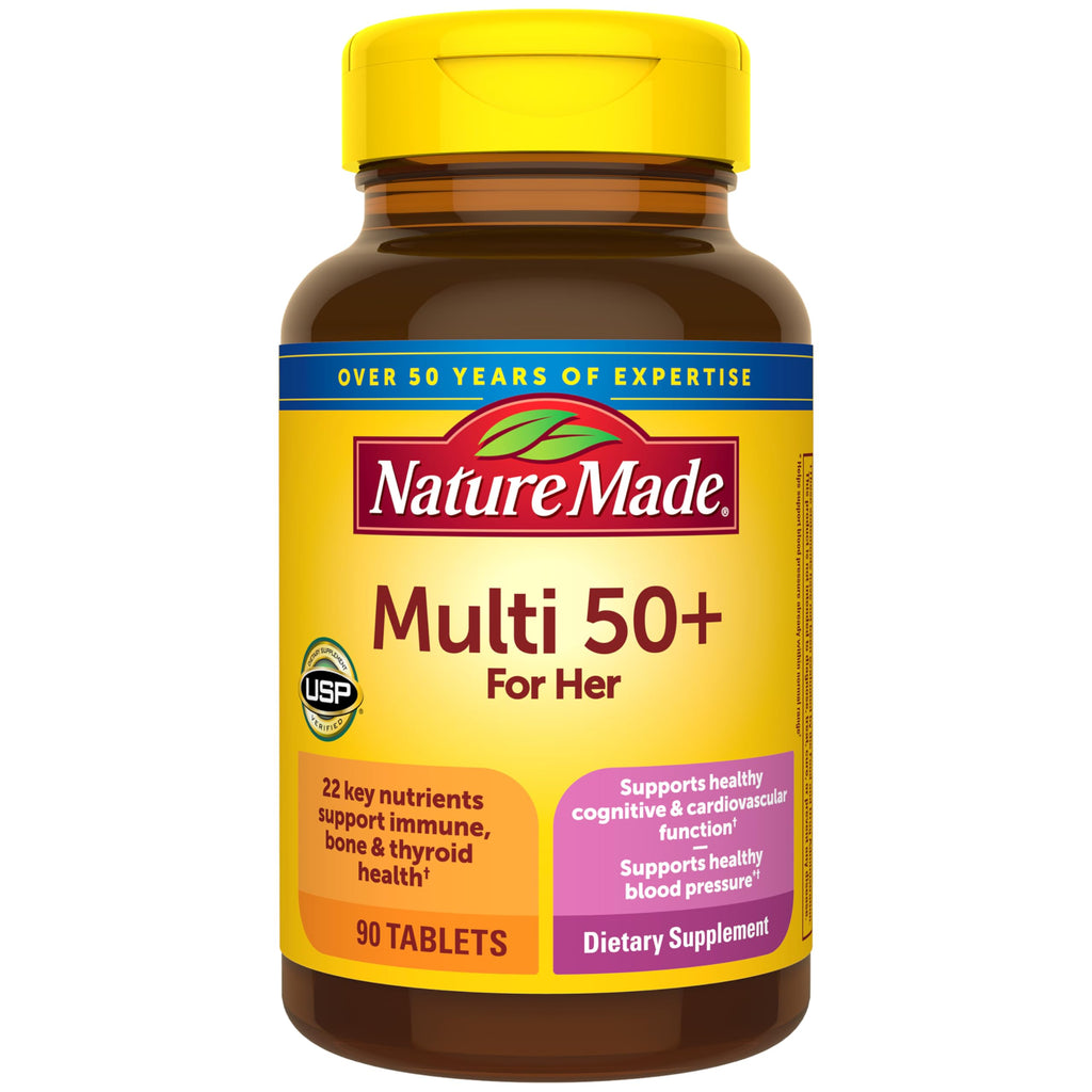 Nature Made Multivitamin for Women 50+ No Iron, 90 Tablets | Multivitamins for Women 50 Plus for Daily Nutritional Support, Nature Made Multi Vitamins, 90 Day Supply