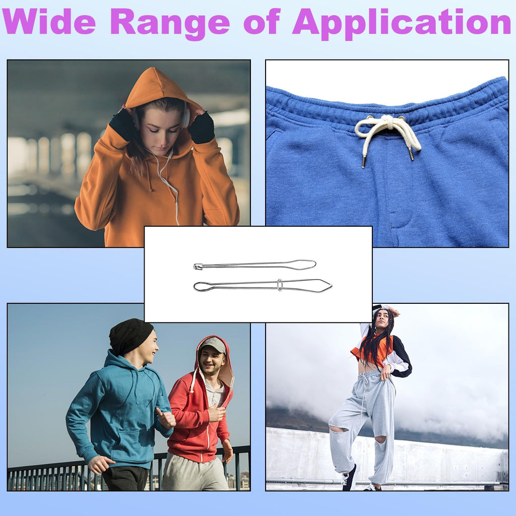 4 Pcs Bodkin Drawstring Threaders,Metal Drawstring Threader Tweezers Easy Quick Insert Drawstring DIY Rope Threader Clip Bodkin Sewing Tool for Sweatpants,Hoodies,Swim Trunks