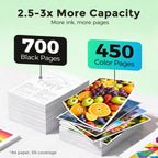 67XL Ink Cartridges Black/Color Combo Pack Replacement for HP Ink 67 XL 2PK