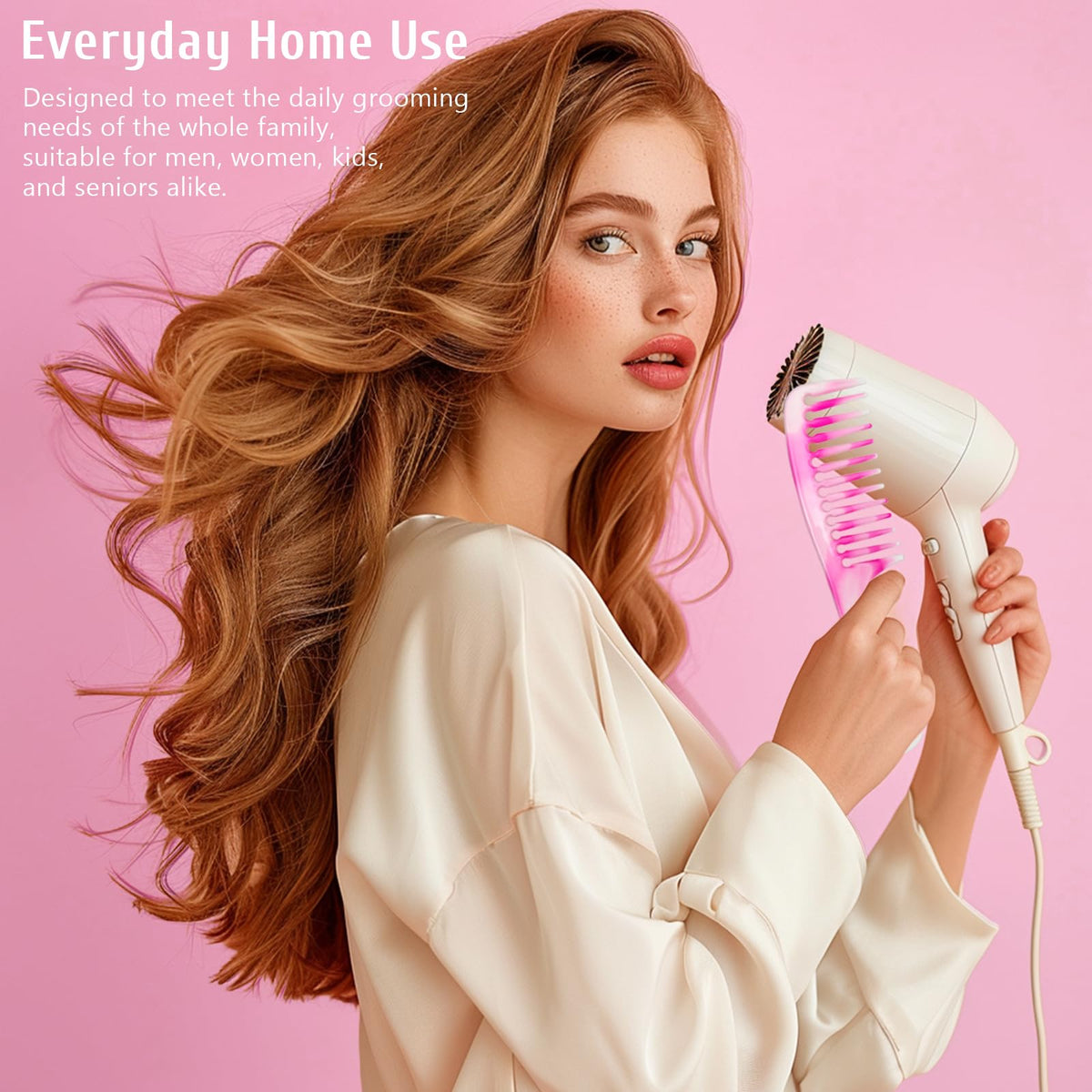 4 Pcs Unisex Hair Comb Set - Rat Tail, Wide & Fine Tooth and Dual-Sided Combs for Daily Detangling, Pink