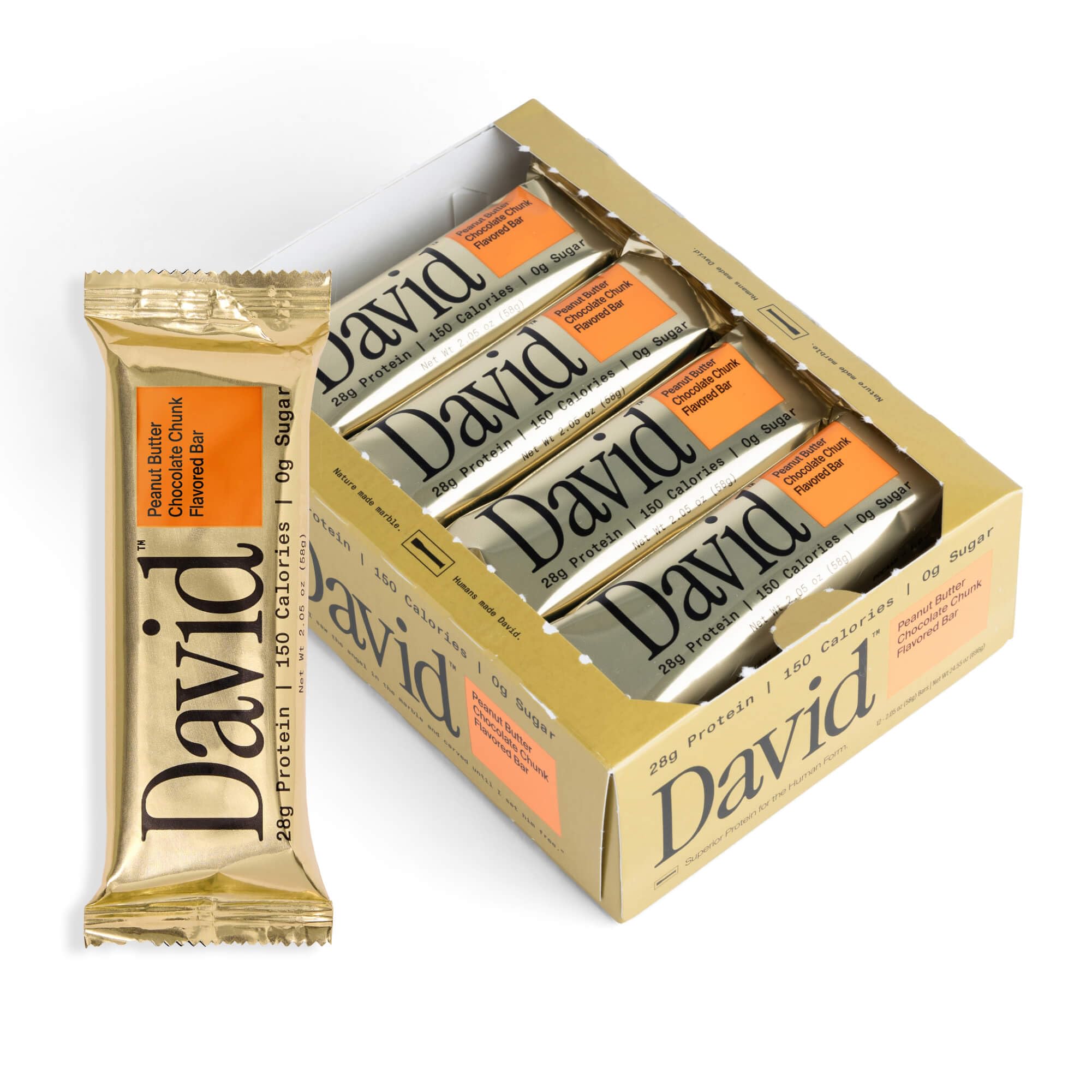 Buy now David High Protein Bars - 0g of Sugar, Low Carb, Gluten Free - 28g of Protein, 150 Calories - On-The-Go Snack - Chocolate Chip Cookie Dough Flavor, Pack of 12 Peanut Butter Chocolate Chunk 1 Count (Pack of 12) at indiglob india
