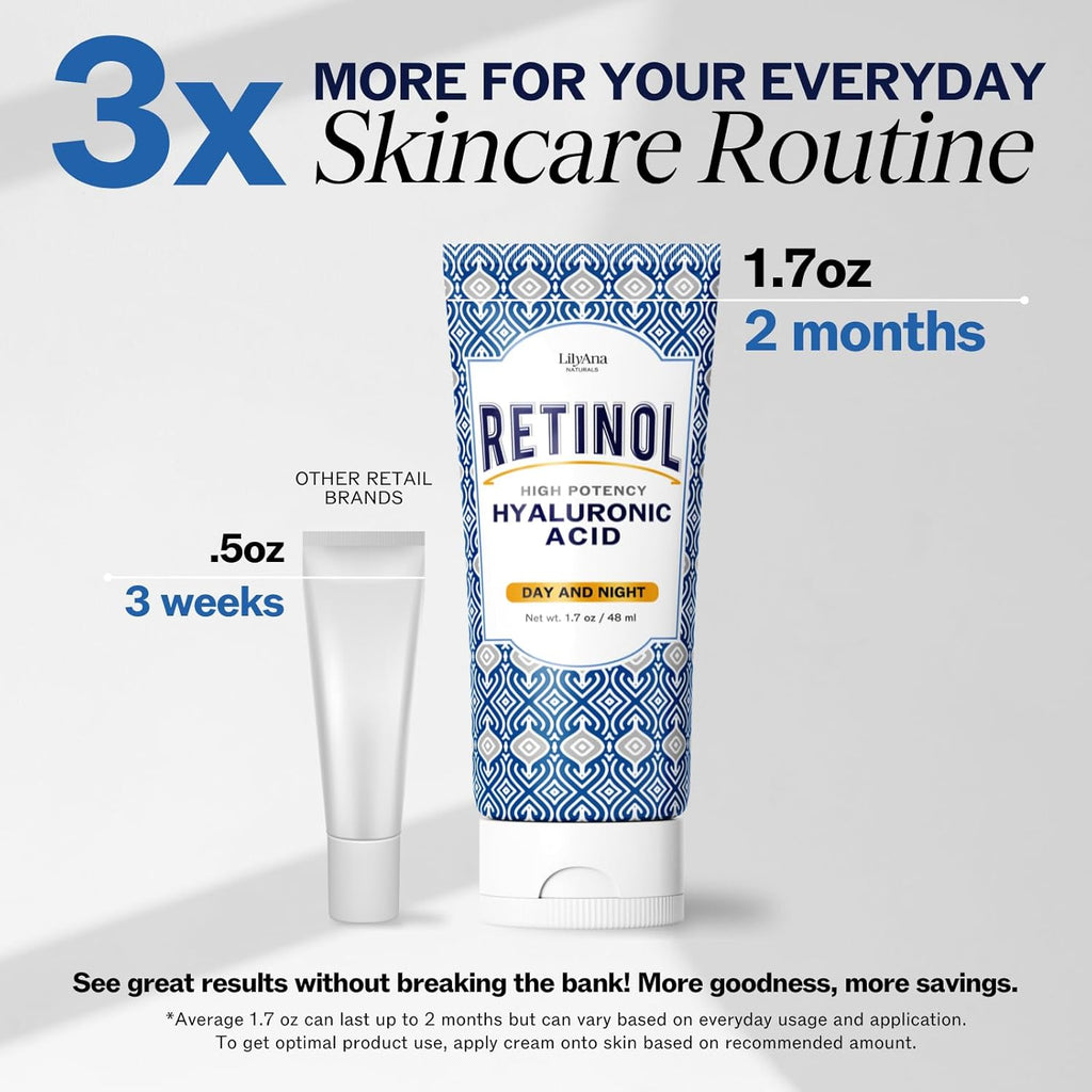 Buy now LilyAna Naturals Anti Aging Retinol Face Cream for Women – Wrinkle & Neck Cream for Firming, Retinol Moisturizer for Face with Hyaluronic Acid, Hydrating Night Cream for Fine Lines, Collagen Boost at indiglob india