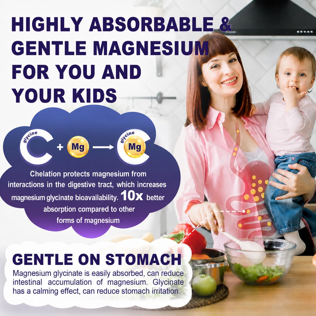 Magnesium Glycinate Gummies 500mg for Adults & Kids, High Absorption, 120Ct | Sugar Free Magnesium Calm Sleep Aid, Kids Sleep Gummies w/ Glycine L-Theanine B6 for Sleep, Calm, Muscle, Relax, No Melatonin