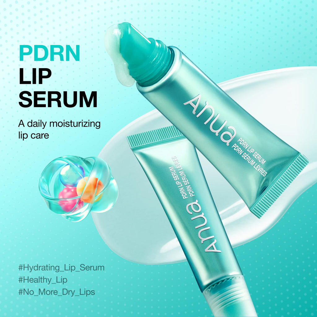 Anua PDRN Lip Serum, 0.33 fl.oz | Long-lasting Hydration for Dry Skin, Non-Sticky Moisturizing Lip Care with Salmon DNA, Hyaluronic Acid & Collagen