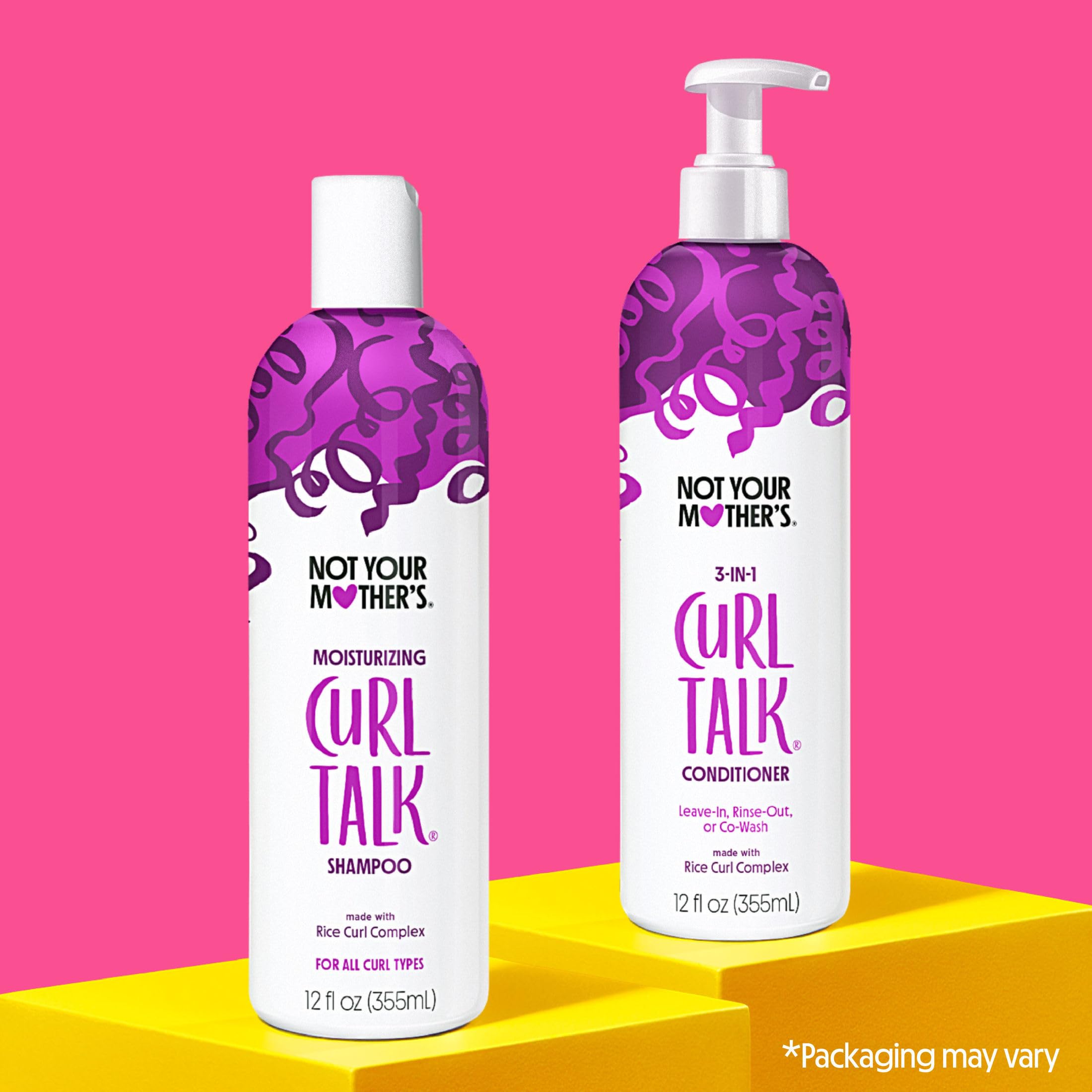 Not Your Mother's Curl Talk Shampoo and Conditioner for Frizz Control | 12 fl oz Each - Cleanse, Hydrate, Moisturize, & Enhance Curls - Long-Lasting Frizz Control - All Curly Hair - Citrus Jasmine