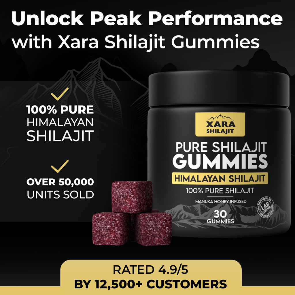 Pure Himalayan Shilajit Gummies for Men, Gummies 85+ Trace Minerals & Fulvic Acivd, No Added ssugar,Natural Energy & Vitality Support