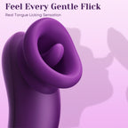 Realistic Tongue Vibrator with Licking Motion - Quiet, Waterproof