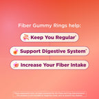 OLLY Fiber Gummy Rings, Digestive Health Supplement, Berry Melon - 50 Count