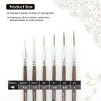Rigger Brush Watercolor Set, 6 Long Liner Brushes for Acrylic Painting