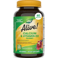 Nature’s Way Alive! Chewable Calcium Gummies with Vitamin D3, 60 ct | Daily Supplement Supports Healthy Bones and Teeth, and Muscle Function*, Strawberry and Raspberry-Lemonade Flavored