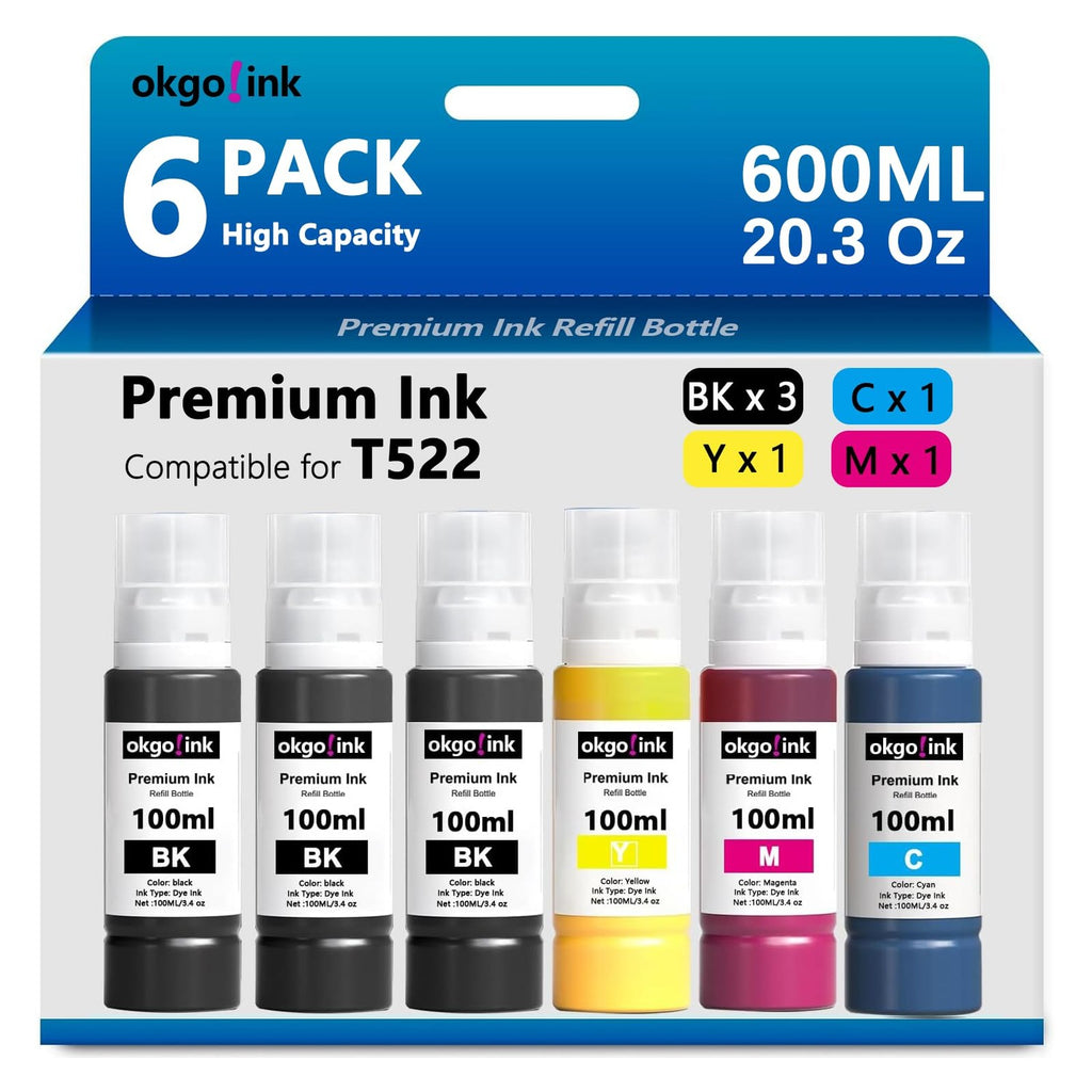 522 Ink Refill Bottles Compatible Replacement for epson 522 Ink ET-2800 Ink