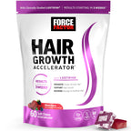 Force Factor Hair Growth Accelerator Soft Chews with Lustriva | Hair Growth Vitamins for Women & Men with Clinically Studied Lustriva & Biotin for Thicker, Fuller Hair, 60 Soft Chews