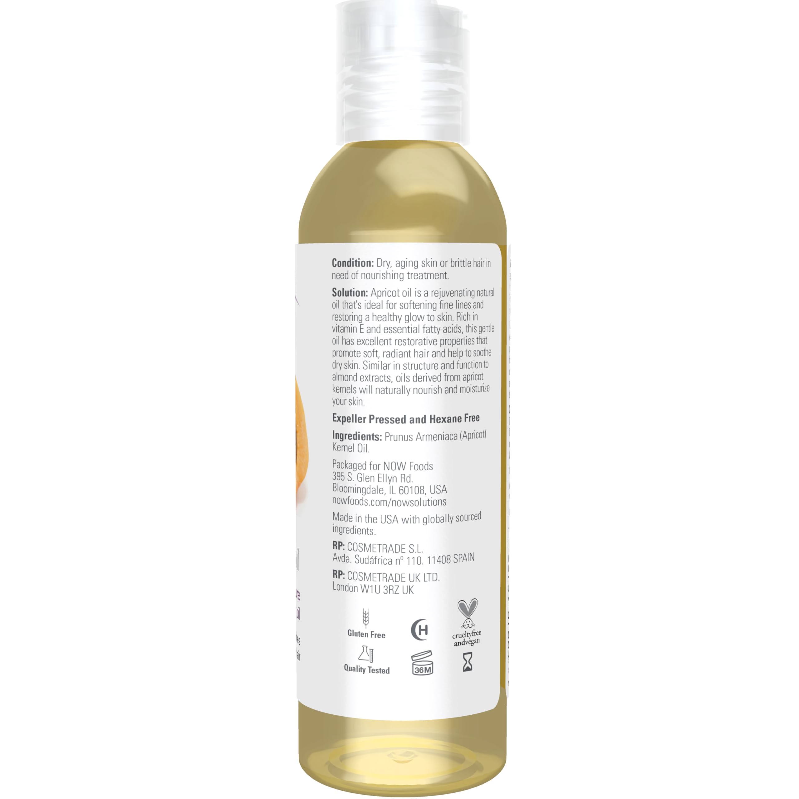 Buy now NOW Foods Solutions, Apricot Kernel Oil, Hair Moisturizer, Rejuvenating Skin Oil, Softens Fine Lines, 4-Ounce at indiglob india