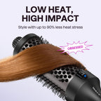 Wavytalk Thermal Brush Blowout Boost Grande 1.77″ Big Bouncy Blowout Waves | Negative Ion Technology, Tourmaline Ceramic, 5 Temperature Settings Dual Voltage, Less Damage, Black