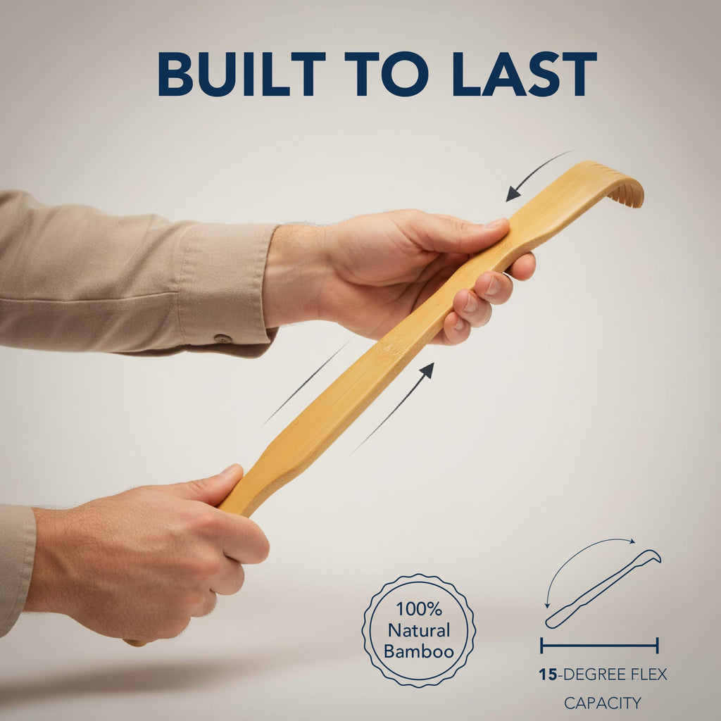 Slick- Bamboo Back Scratcher, 16.5", 2 Pack, Long Handle