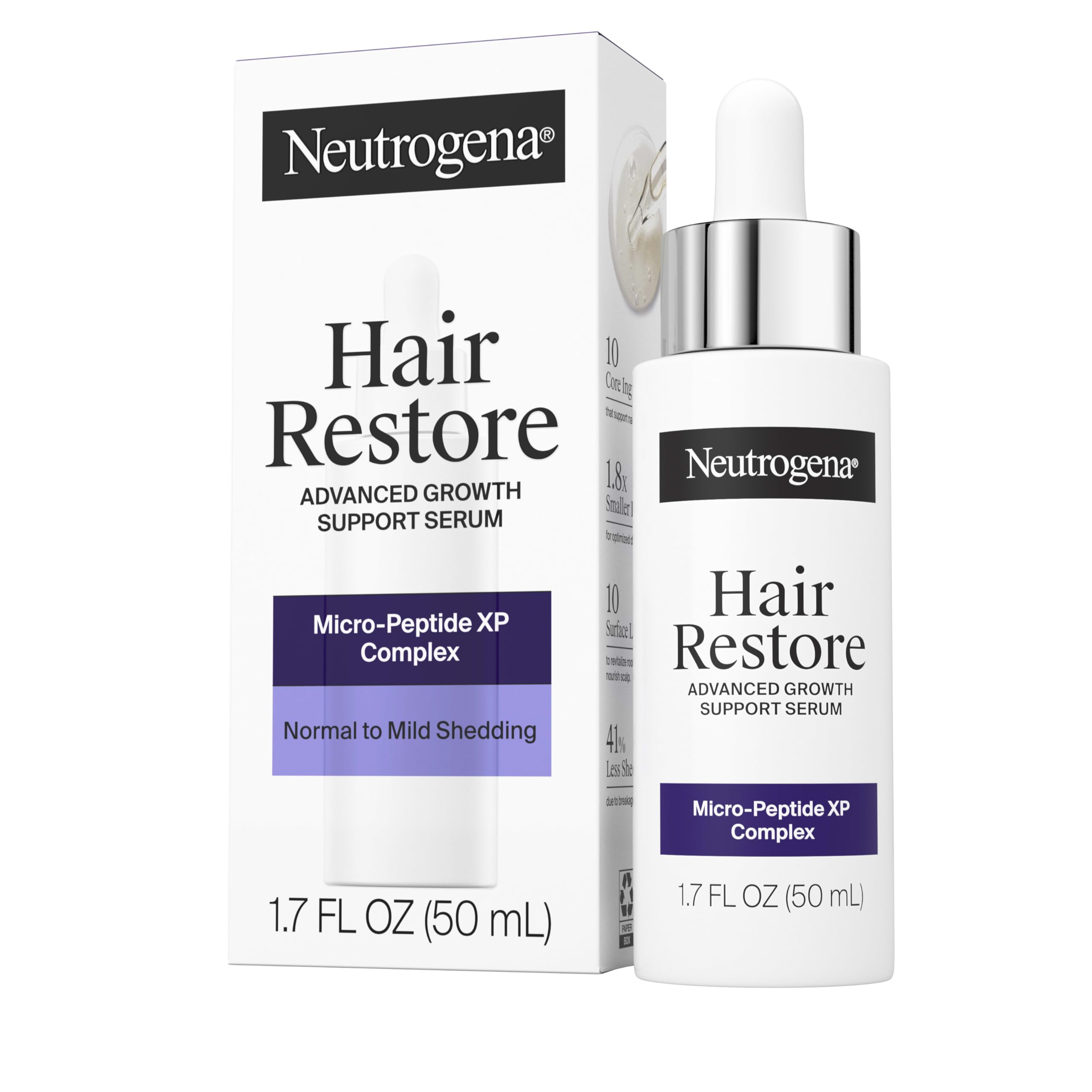 Buy now Neutrogena Hair Restore Advanced Growth Support Serum, Hair & Scalp Treatment with Micro-Peptide XP Complex to Revitalize Roots, Nourish Scalp, & Enhance Visible Hair Density, 1.7 fl. oz at indiglob india