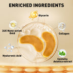 CHMI 24K Gold Under Eye Patches 50 Pairs Collagen, Dark Circles, Wrinkles | Puffy looking eyes, collagen skin care, hydrating eye mask, hydrogel, hyaluronic acid, vitamin E, men & women, travel, gift