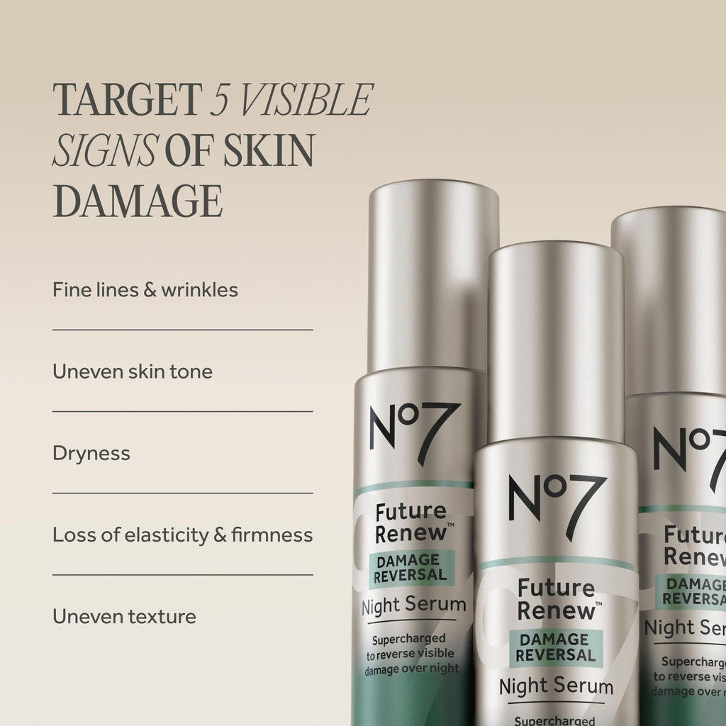 No7 Future Renew Damage Reversal Night Serum, 0.84 Fl Oz