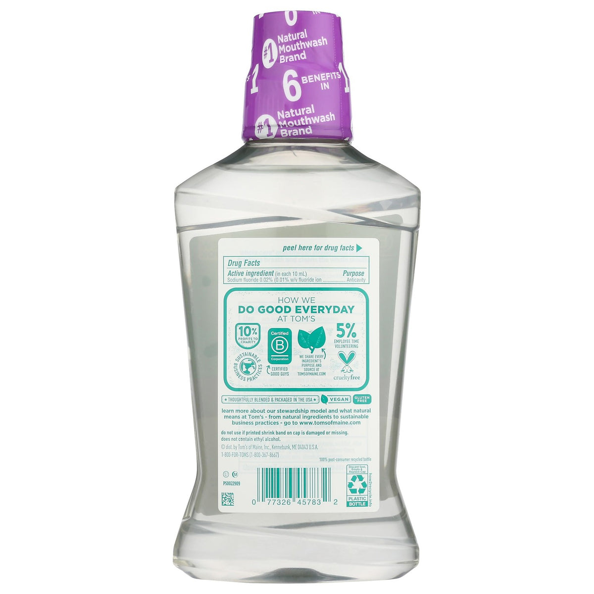Tom's of Maine, Whole Care Natural Mouthwash - Fresh Mint, 16 Ounce