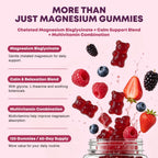 Magnesium Bisglycinate Chelate Gummies, 400 mg High Absorption Magnesium Bisglycinate with L-theanine Supplement for Women and Men, Calm, Sleep, Muscle, Bone Support, Sugar Free, Vegan, 60 Day Supply