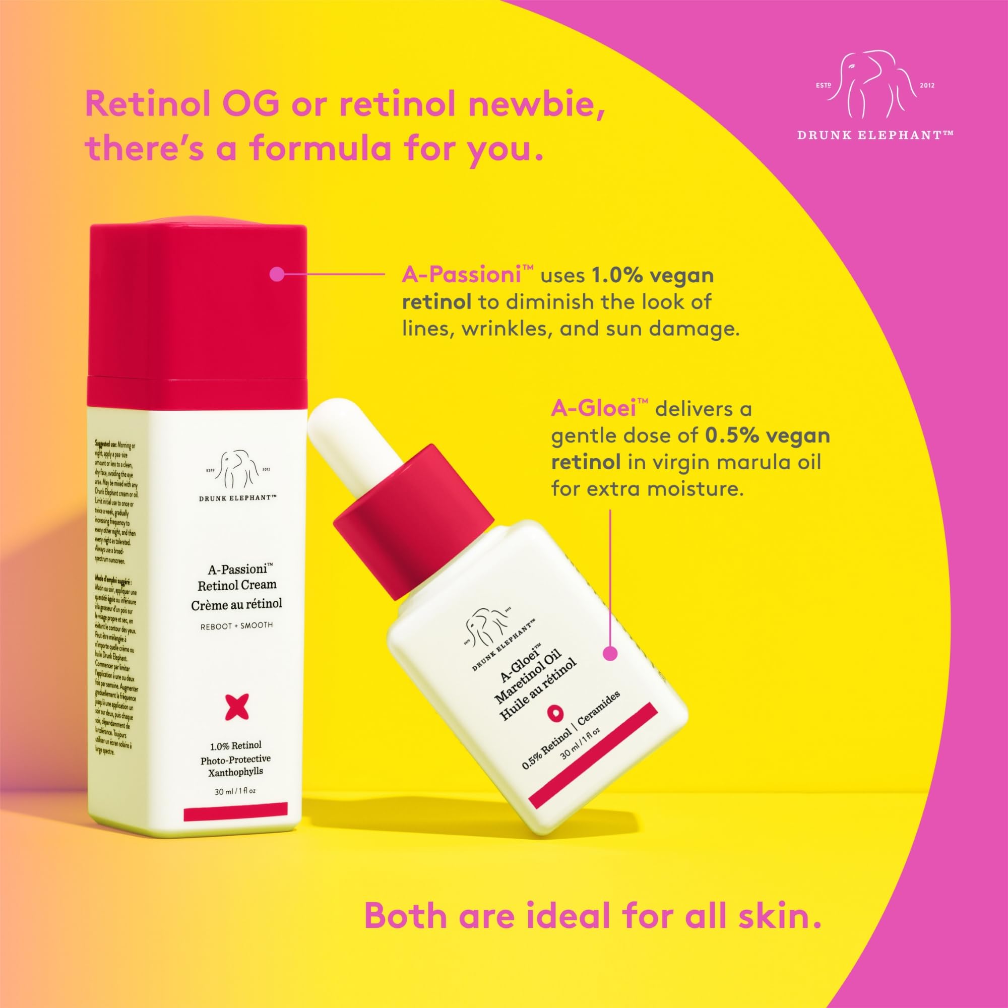 Buy now Drunk Elephant A-Passioni Retinol Cream - 30 ml/1 fl oz - 1% Retinol Serum - Clean Clinical Skincare - Cruelty-Free - Dermatologist-Tested - Free of Essential Oils, Silicones, and Fragrance at indiglob india