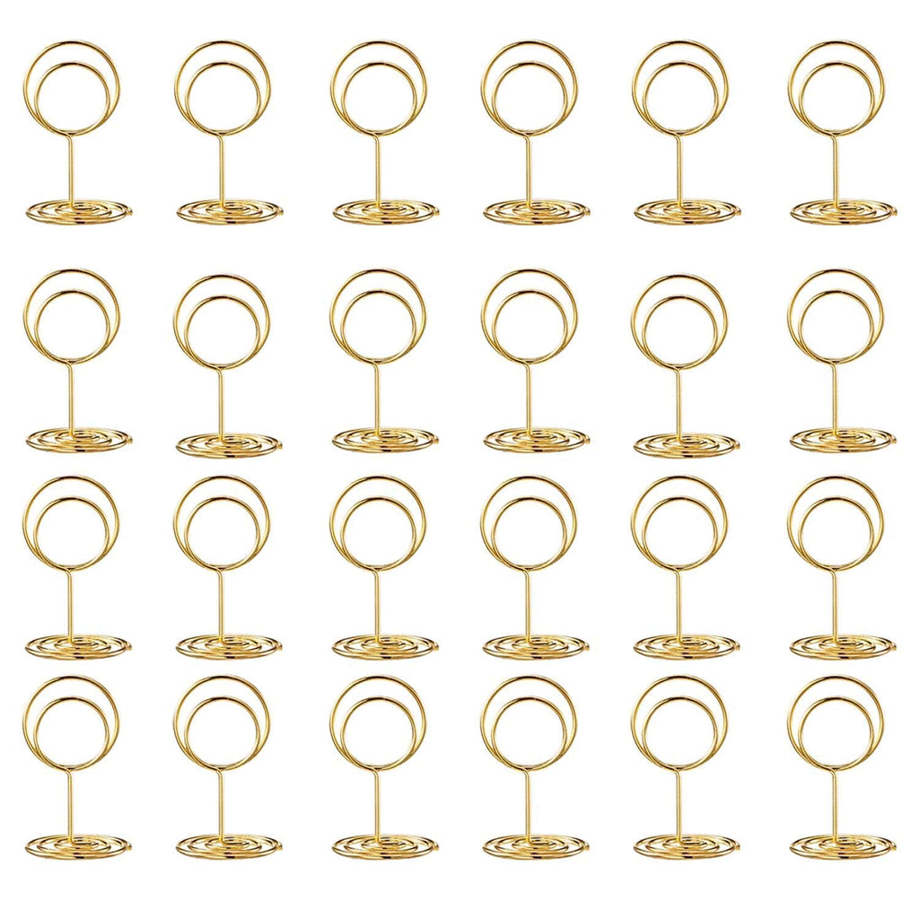 Toncoo 24 Pcs Premium Mini Table Number Holders and 24 Pcs Place Cards with Gold Foil Border, Place Card Holder, Table Sign Stand, Photo Picture holders for Centerpieces, Wedding, Party, Birthday
