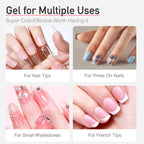 CurvLife Semi Solid Nail Glue, 15g Strong Nail Glue for Press On Nails | No UV Lamp Needed, Air-Dry Nail Glue Gel Has Gap-Filling Texture for Nail Tips and Press-Ons with Quick, Long-Lasting Hold