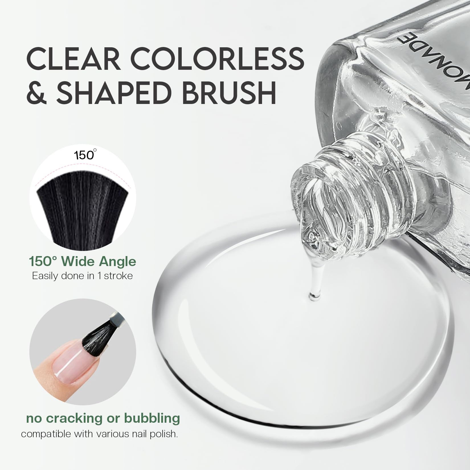 Glamonade Base Top Coat Nail Polish: Clear Quick Dry Nail Polish High Shine Long Lasting Glossy Regular Nail Lacquer Air Dry Fast Base Coat for Women Gift Nail Art Manicure Salon Quality