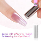 SAVILAND One-Step Gel Nail Polish Pens with a powerful magnet for stunning cat-eye effects on glossy nails.